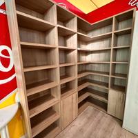 Libreria angolare moderna rovere grigio