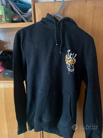 Felpa Hoodie Nera Grafica Y2K/Skater “Feel Happy”