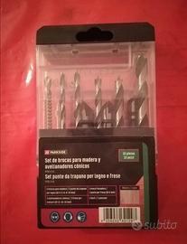set punte da trapano per legno e frese parkside 

