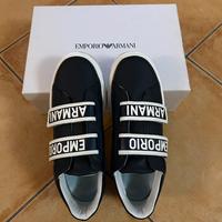 Sneakers Emporio Armani blu (Dark Navy) con strap