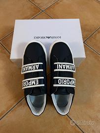Sneakers Emporio Armani blu (Dark Navy) con strap