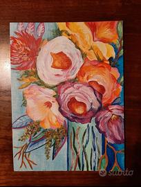 Quadro floreale dipinto a mano 🎨