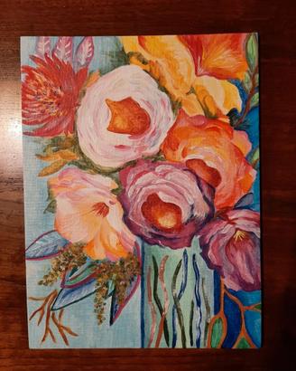 Quadro floreale dipinto a mano 🎨