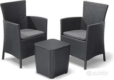 Keter Set da Balcone Iowa 2 Poltrone + Tavolino