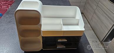 portatrucchi bianco in plastica con cassetti