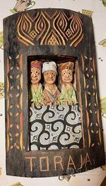 Statuette TORAJA intagliate ne legno