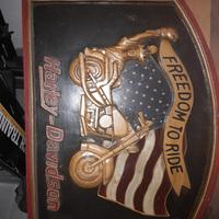 harley davidson quadro in legno