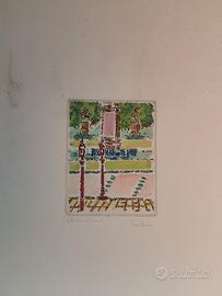 litografia a colori di Orfeo Tamburi