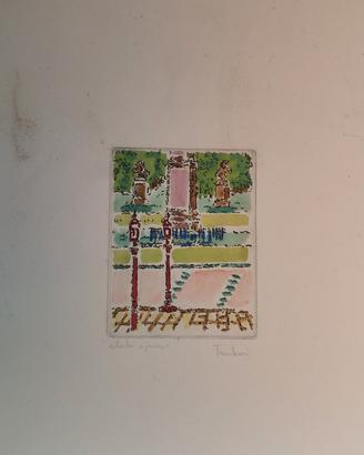 litografia a colori di Orfeo Tamburi