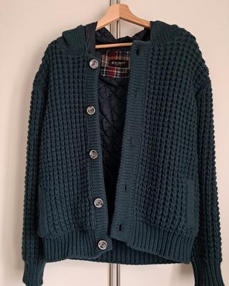 giacca intrecciata exibit verde