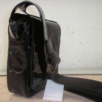 Borsello a tracolla unisex vera pelle vernice nero