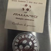 argento 986/1000 due monete medaglie italia 90