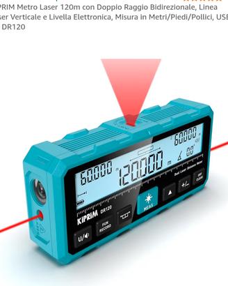 Metro Laser KIPRIM DR120 120m Doppio Raggio