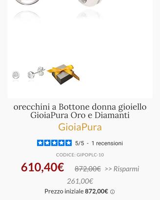 3 coppie di Orecchini oro bianco 18 K 