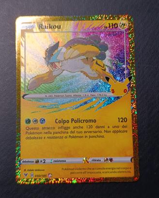 Carta Pokémon Raikou 050/185 Holo 30° Anniversario