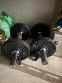 Panca + manubri + bilanciere decathlon