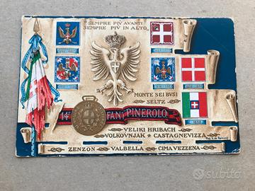 Cartolina 14 fanteria Pinerolo regio esercito