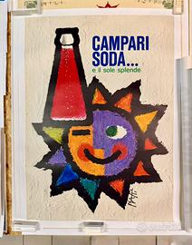 Campari Soda Poster pubblicitario Piatti Originale