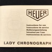 Heuer Lady Chronograph Istructions originale 70's