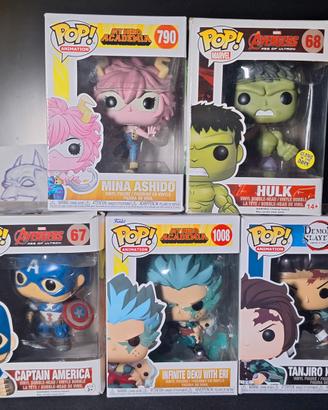 5 Funko Pop!. DemonSlayer. MyHero Academia. Marvel