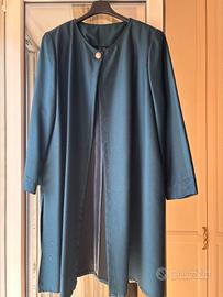 Spolverino in cotone/seta  color blu turchese.