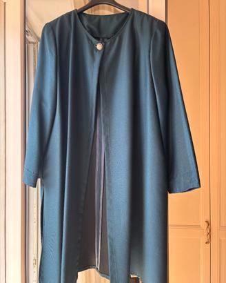 Spolverino in cotone/seta  color blu turchese.