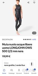Muta nuoto acque libere uomo LONGJOHN OWS 500 2/2 