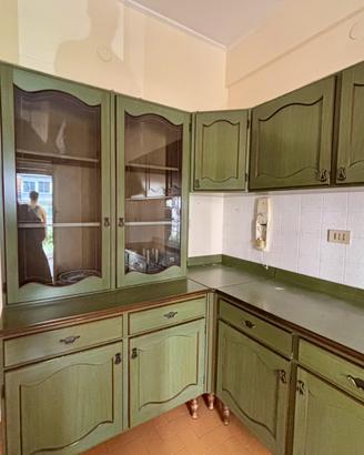 Cucina in stile rustico, vintage, Verde oliva.