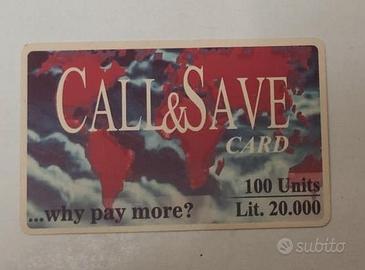 Scheda Telefonica Call & Save Vintage Lire