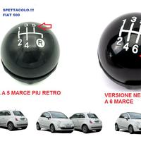 Pomello Cambio fiat 500 5 O 6 Marce NERO O CROMO