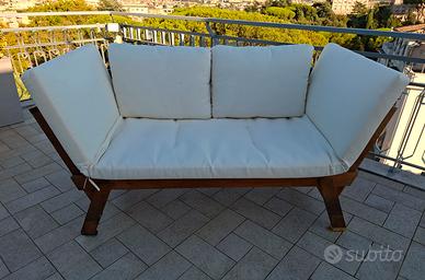 n.2  divani per esterno in legno acacia + cuscini