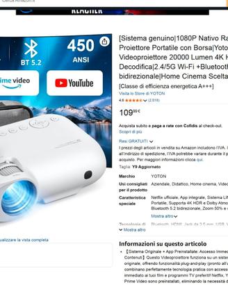 Proiettore Yoton Y9 con Custodia da trasporto -50%