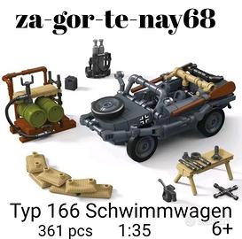 Typ 166 Schwimmwagen tedesca ww2 compatibile Lego 