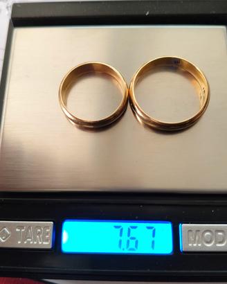 2 Anelli Fedi in oro 18 carati 