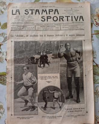 la stampa sportiva 1910 boxe Jeffries Johnson
