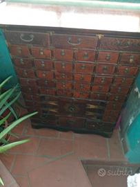 antico grande mobile da farmacia cinese 