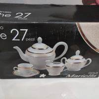 Servizio da tè completo da 27 pezzi Mariella Gold 