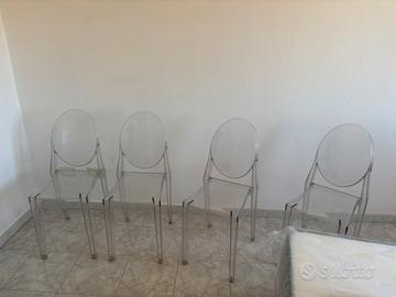 Set di 4 Sedie Kartell Vittoria Ghost