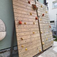 parete arrampicata autocostruita inclinabile