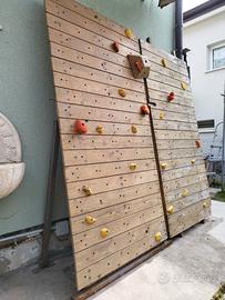 parete arrampicata autocostruita inclinabile