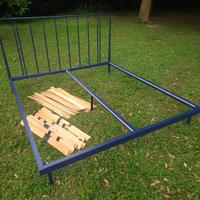 Letto matrimoniale in metallo blu 180 x 200 cm