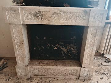 rivestimento camino travertino pieno