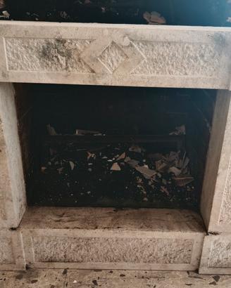 rivestimento camino travertino pieno