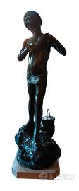 Statua in Metallo di Giovane Pescatore