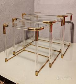 set di 3 tavolini impilabili anni 70