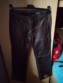 pantaloni ecopelle sul davanti cotone felpato die