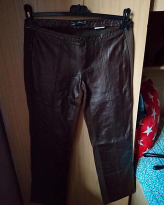 pantaloni ecopelle sul davanti cotone felpato die