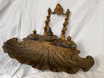 Raro calamaio antico in bronzo