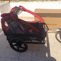 carrello porta bimbi 2 posti per biciclette 