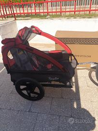 carrello porta bimbi 2 posti per biciclette 